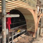 Detalle, reemplazo de piezas de madera en arcos. © Claudio Vergara, 2019